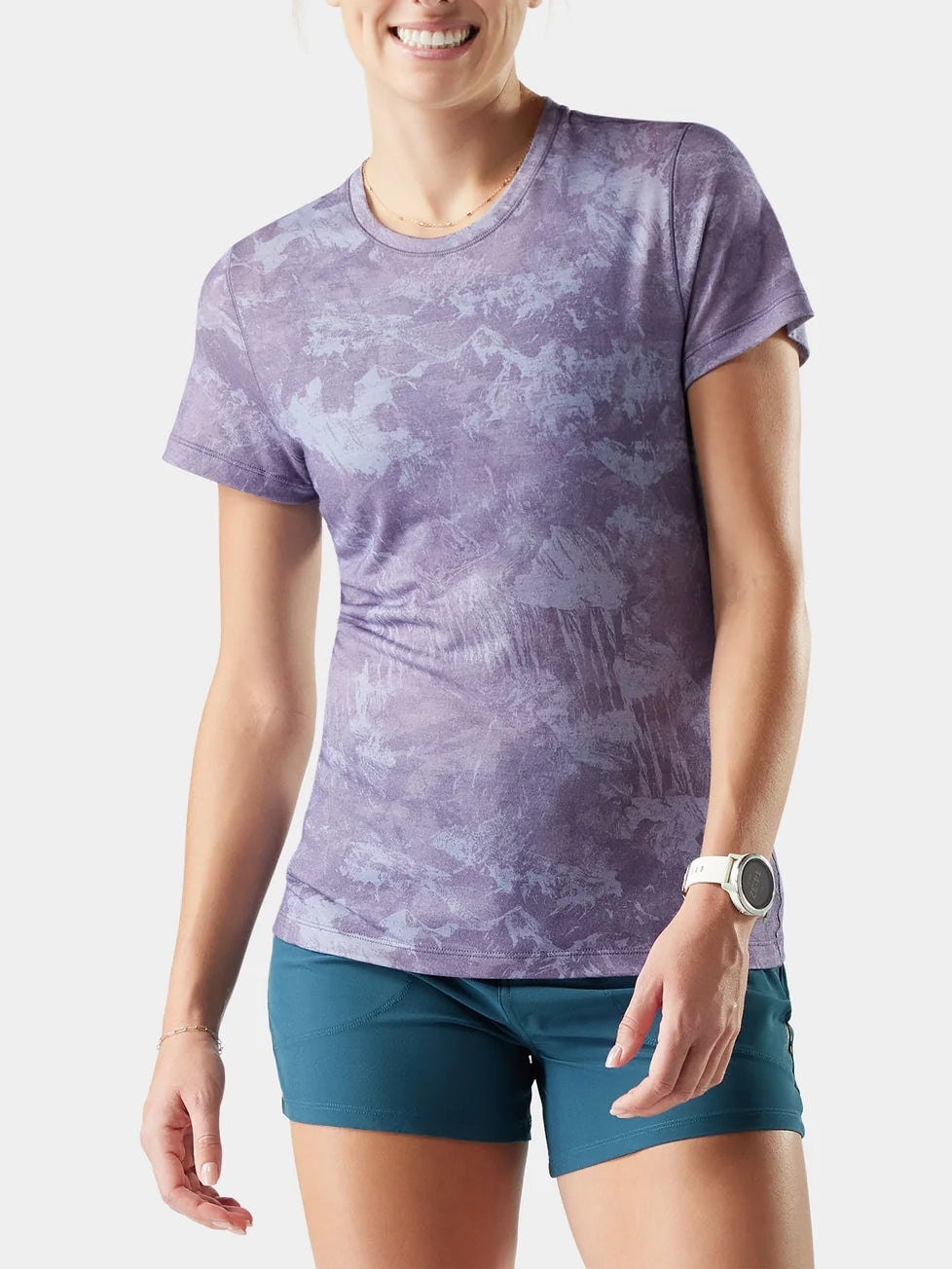 Smartwool Women's Merino Short Sleeve Purple Storm Mountain