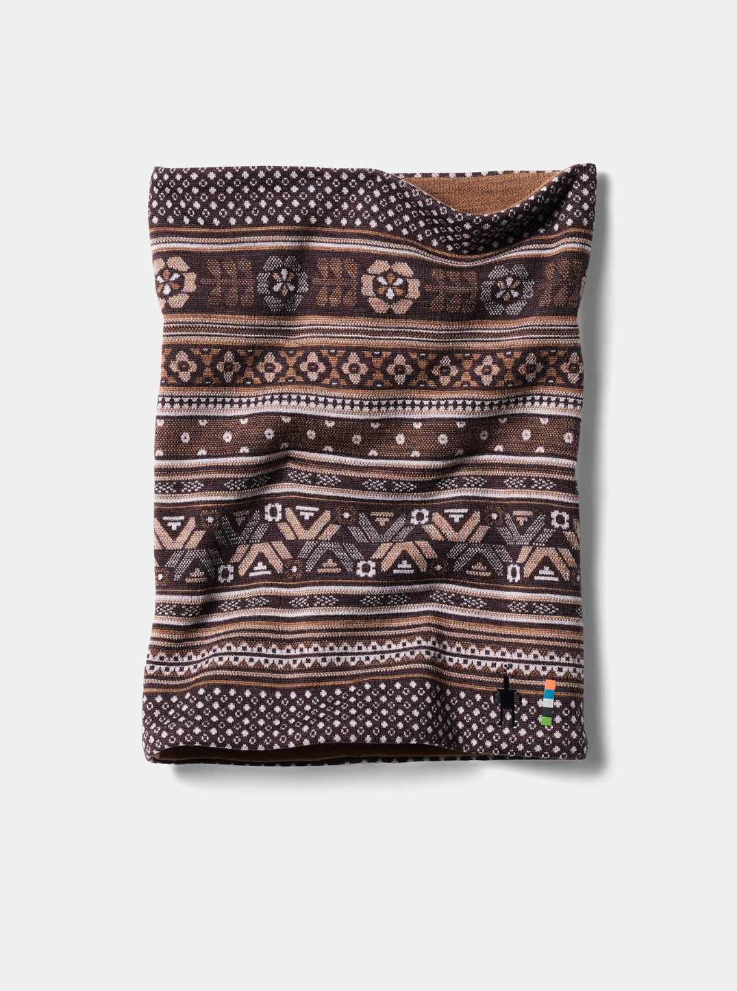 Smartwool Thermal Merino Reversible Neck Gaiter Mocha Fair Isle Fun