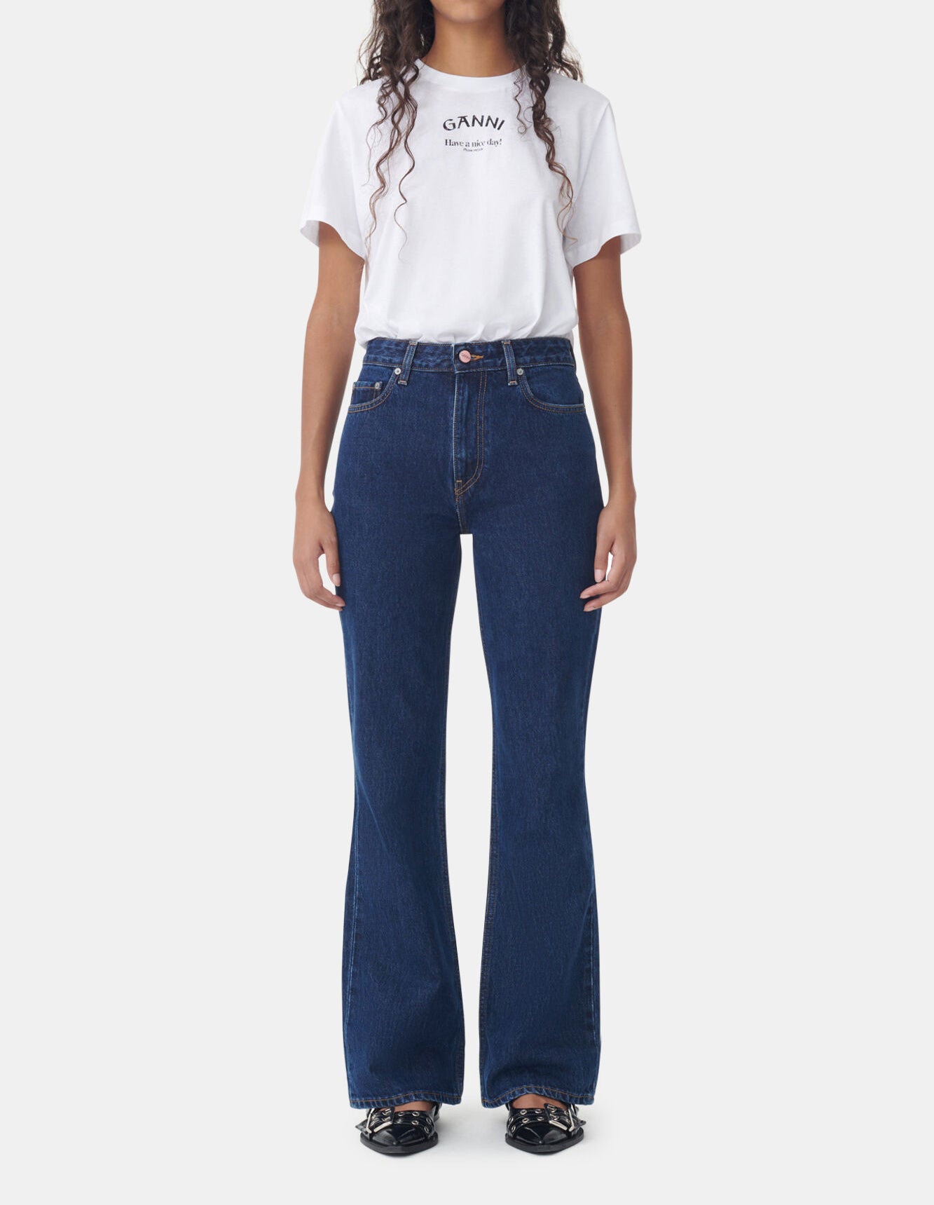 Ganni Relaxed O-neck T-shirt Bright White