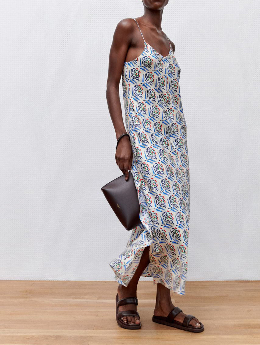 Oroton Zig Zag Flower Stamp Slip Dress