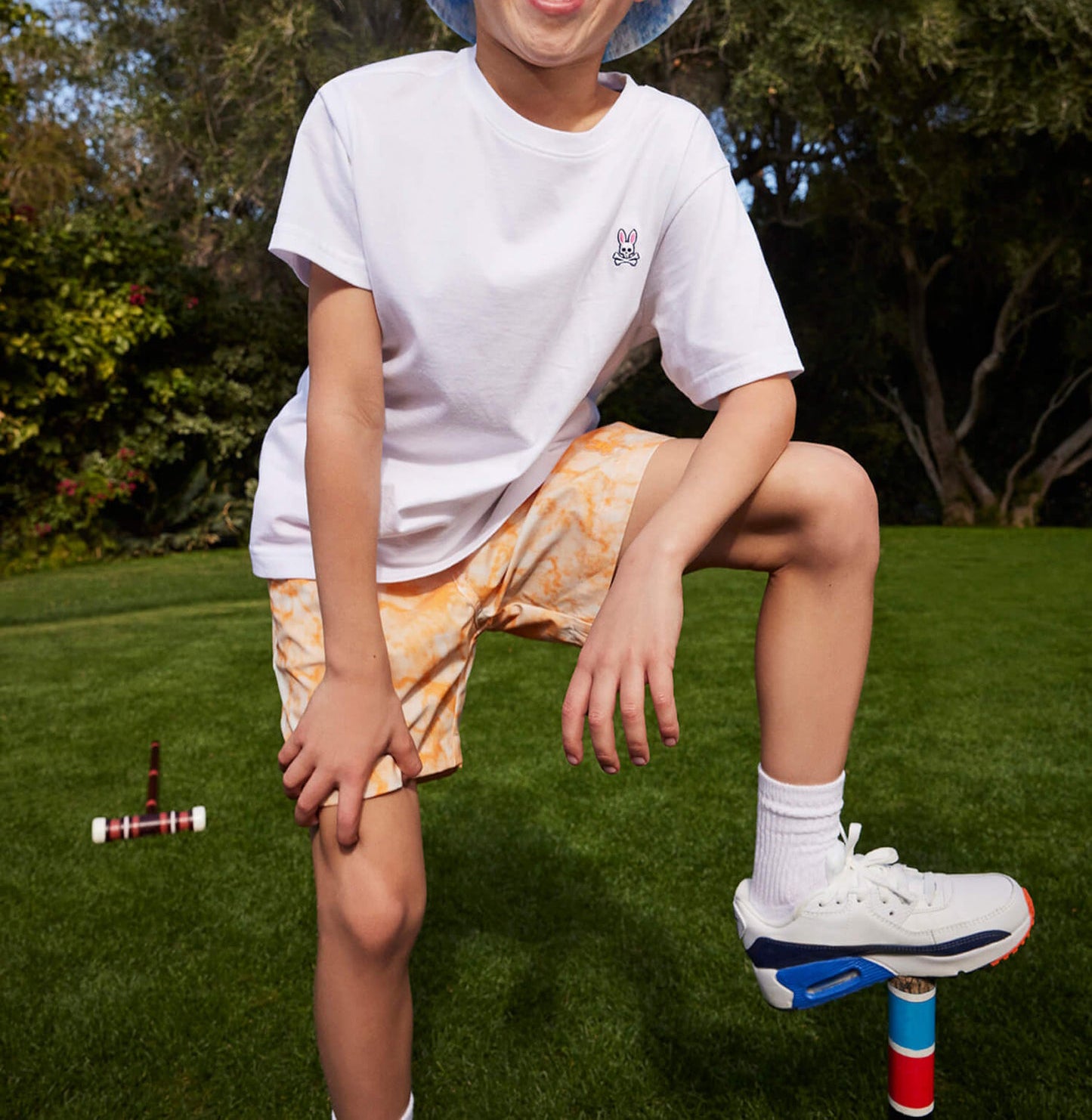 Psycho Bunny Kids Classic Crew Neck Tee White