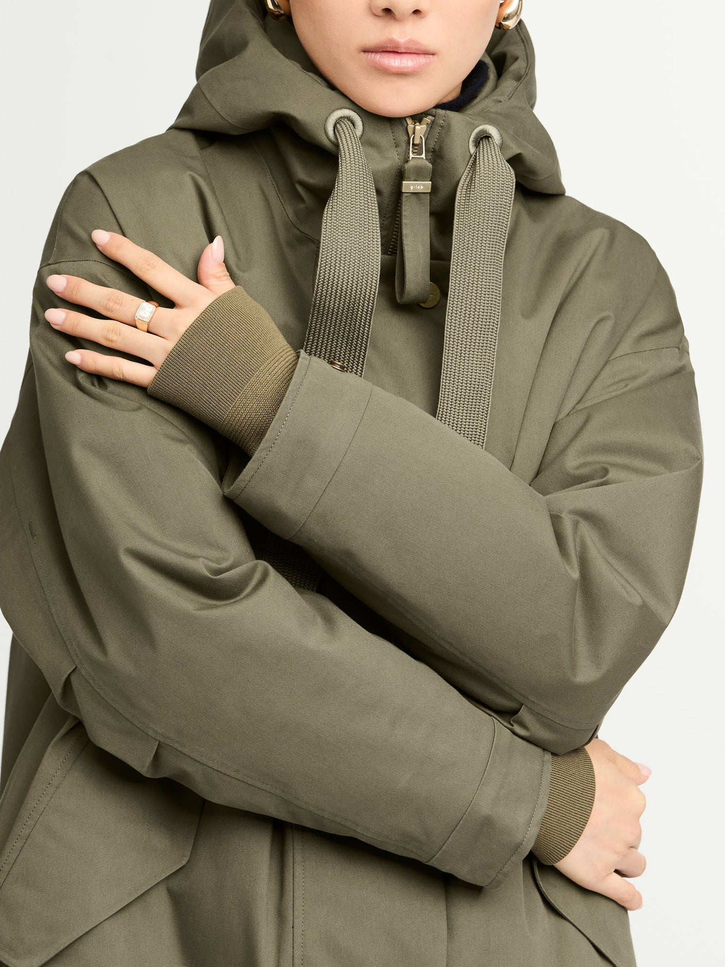 G-Lab Meta Eco Cotton Blend Parka Olive Grey