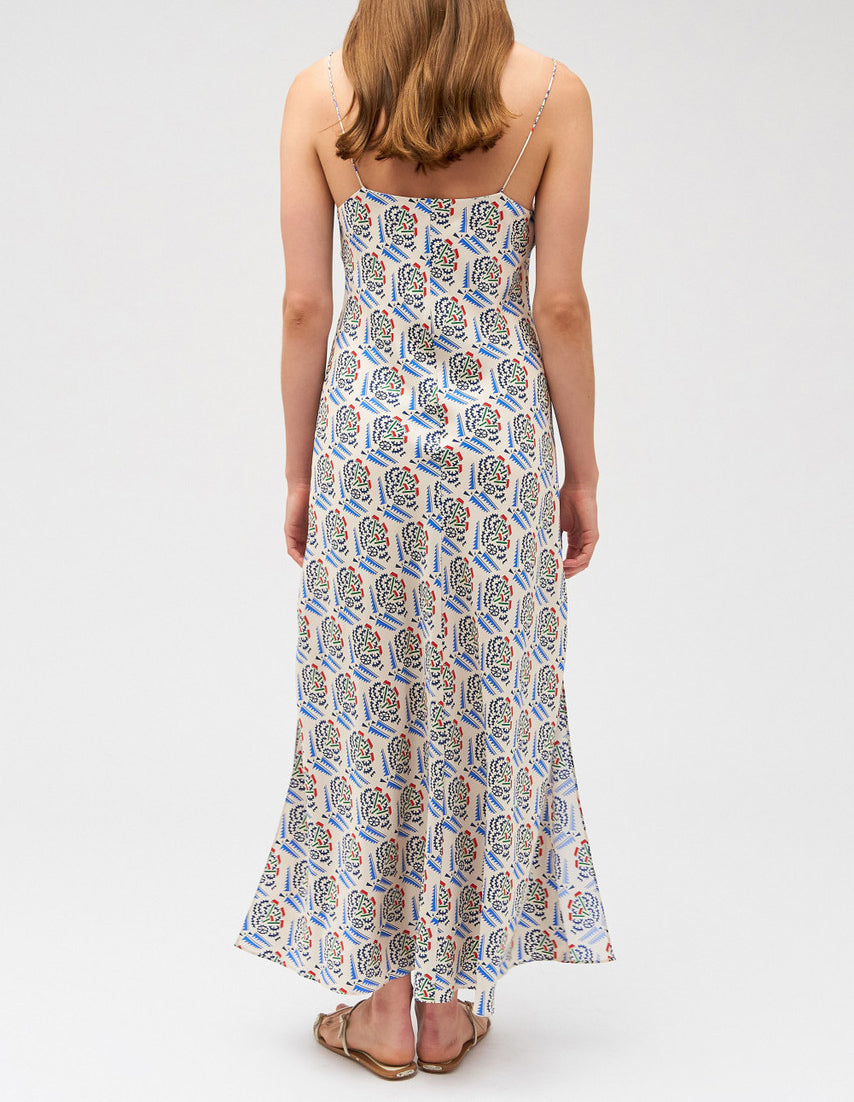 Oroton Zig Zag Flower Stamp Slip Dress