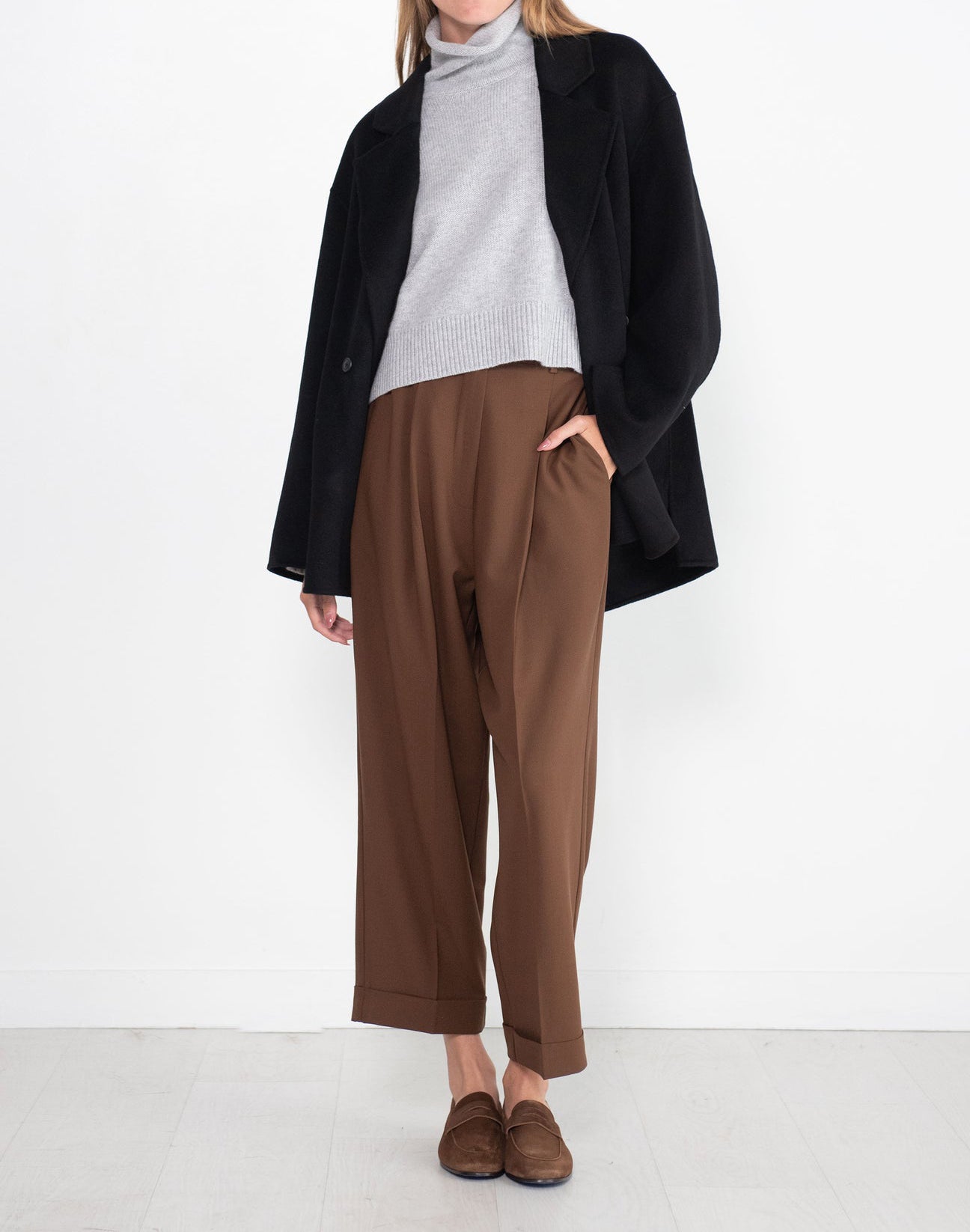 Loulou de Saison Lina Wool-Cashmere Blazer Black