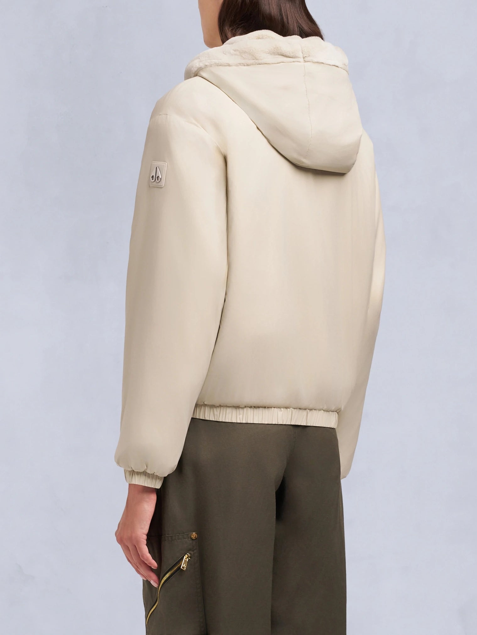 Moose Knuckles Eaton Bunny Reversible Hoodie Alabaster