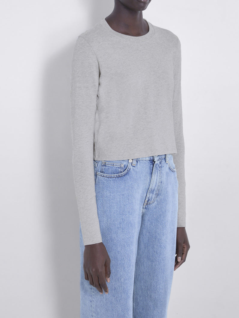 Loulou Studio Masal Organic cotton Long-sleeve T-shirt Grey Melange