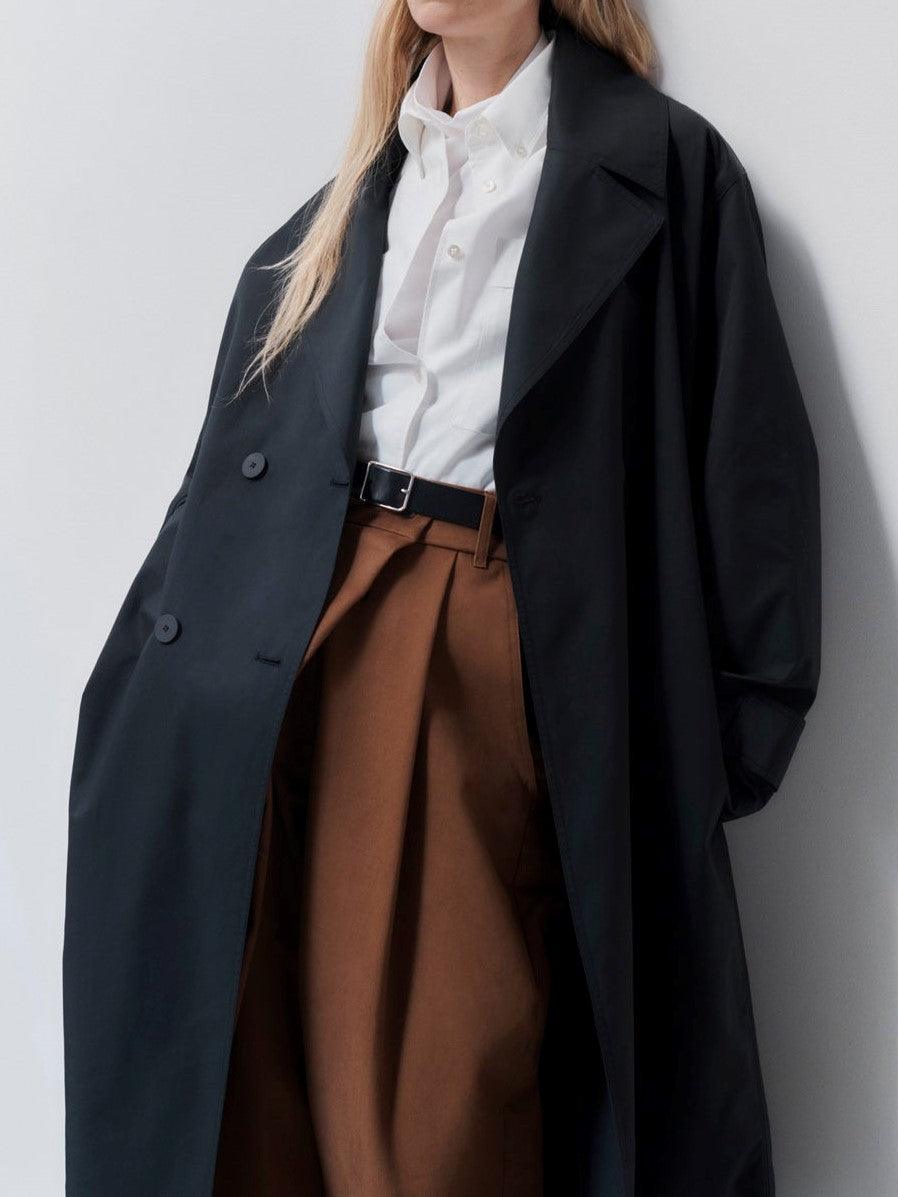 Studio Nicolson Hirst Double Breasted Coat Darkest Navy