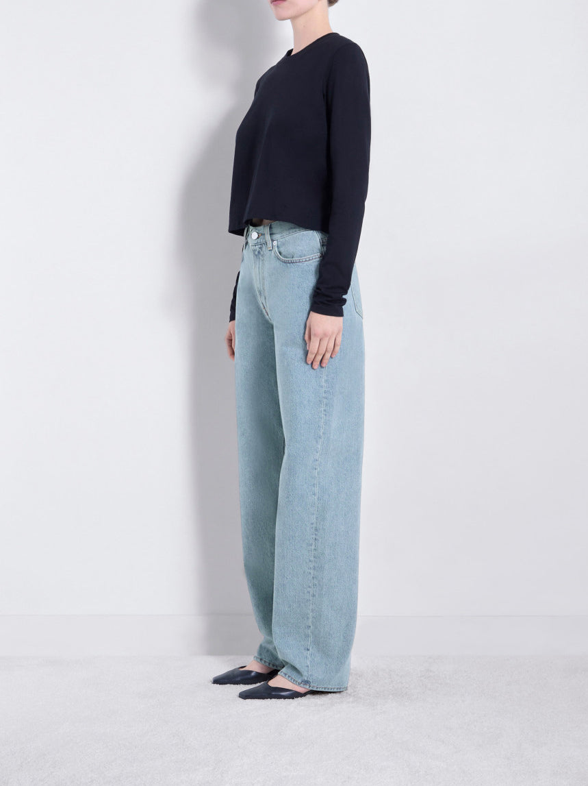 Loulou de Saison Samur Organic Denim Straight-leg Jeans Washed Light Blue