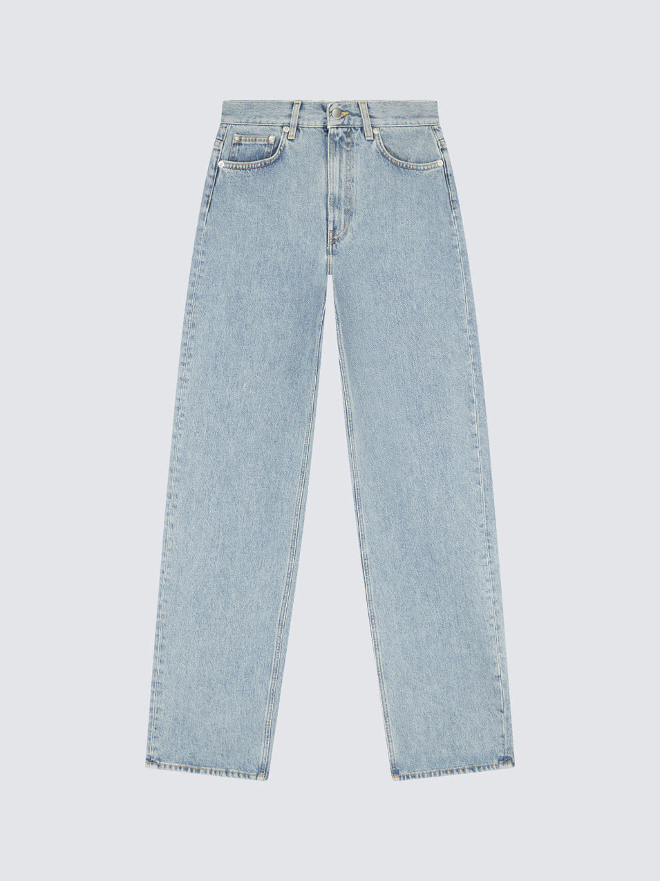 Loulou de Saison Samur Organic Denim Straight-leg Jeans Washed Light Blue