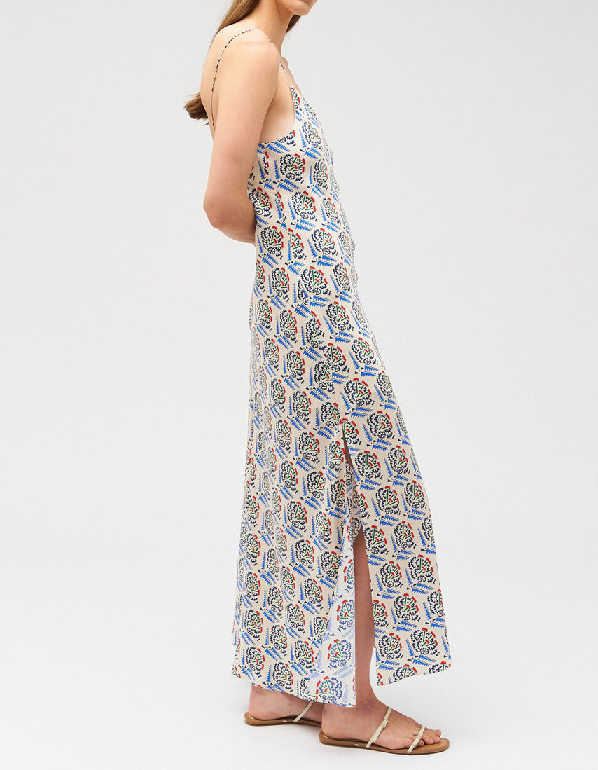 Oroton Zig Zag Flower Stamp Slip Dress