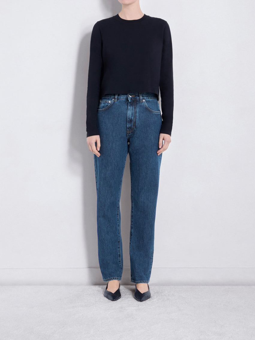 Loulou de Saison Wular Organic Denim Straight-leg Jeans Washed Blue