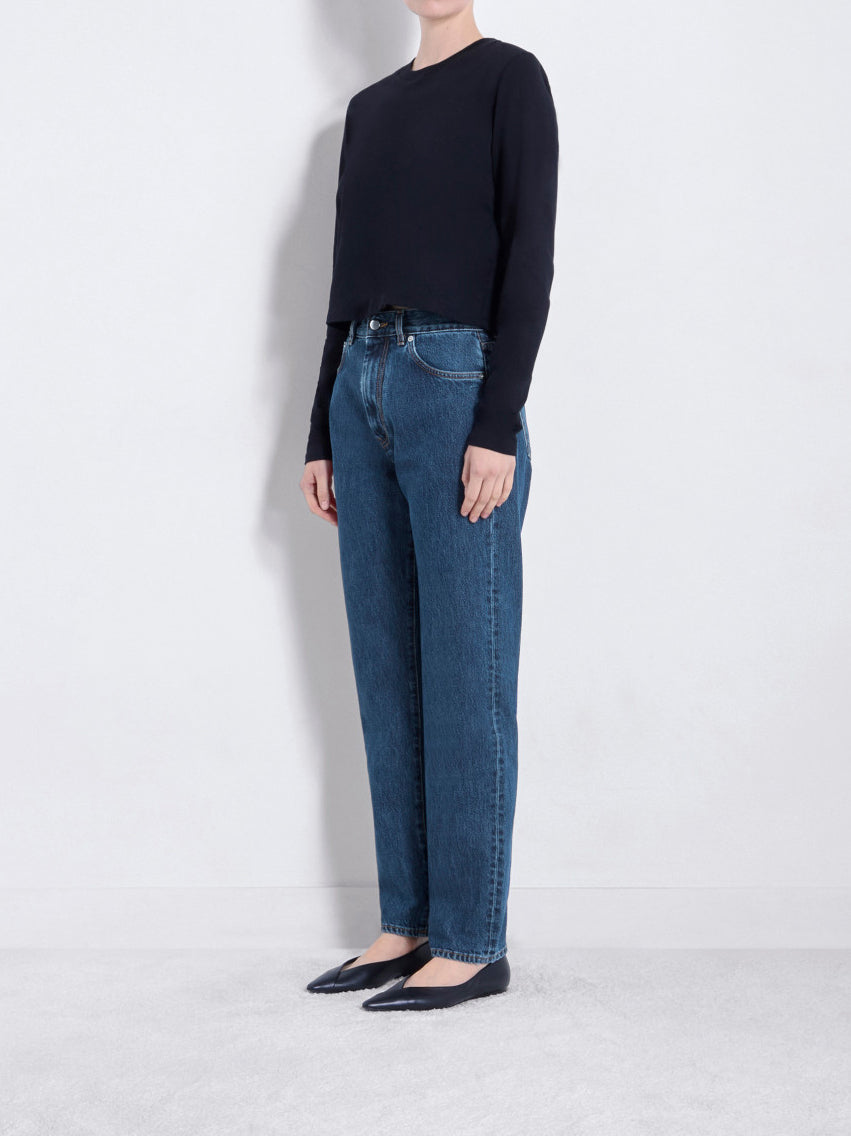 Loulou de Saison Wular Organic Denim Straight-leg Jeans Washed Blue