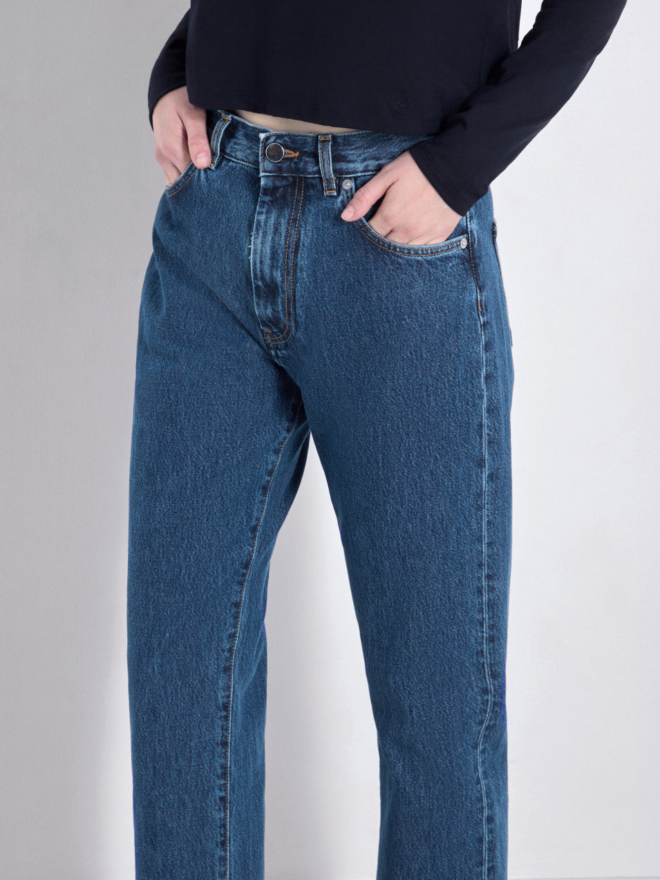 Loulou de Saison Wular Organic Denim Straight-leg Jeans Washed Blue