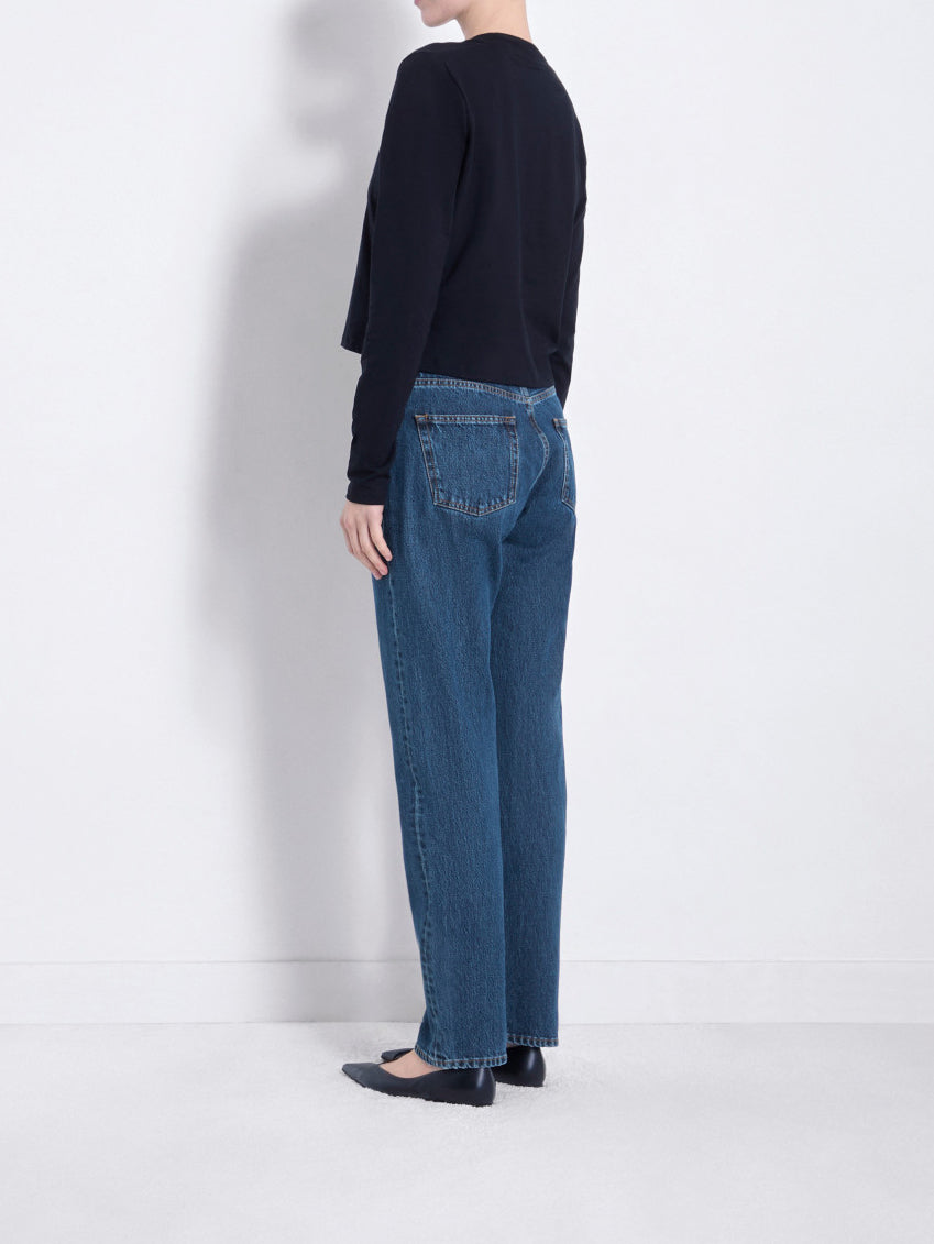 Loulou de Saison Wular Organic Denim Straight-leg Jeans Washed Blue