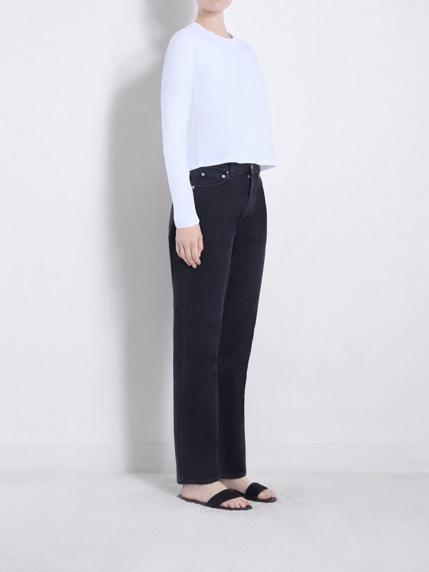 Loulou de Saison Wular Organic Denim Straight-leg Jeans Washed Grey