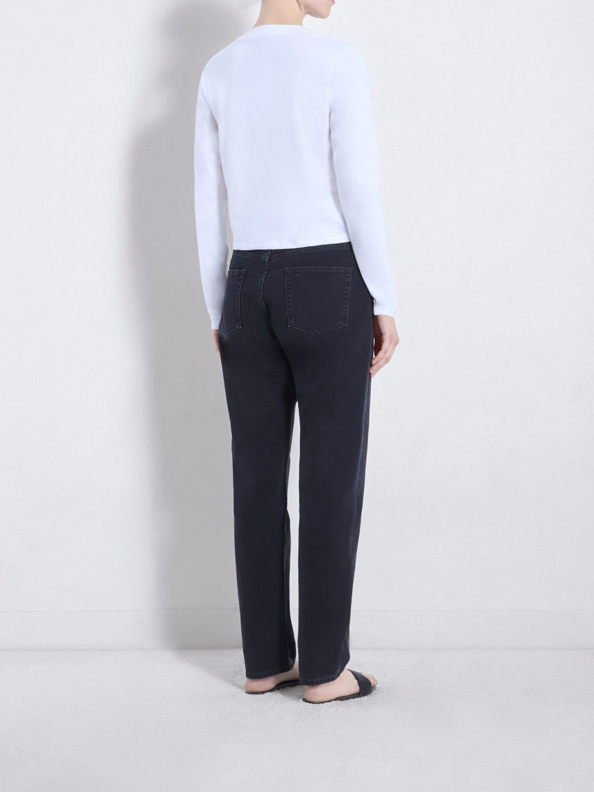 Loulou de Saison Wular Organic Denim Straight-leg Jeans Washed Grey