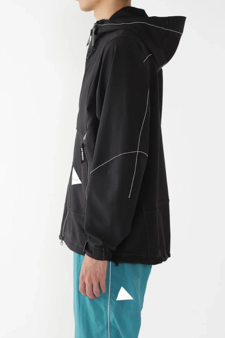 And Wander Light Stretch Shell Jacket Black