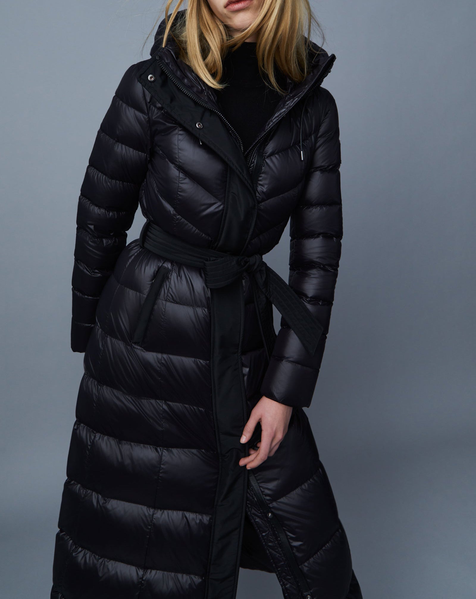 Mackage Calina Lustrous Light Down Maxi Coat Black