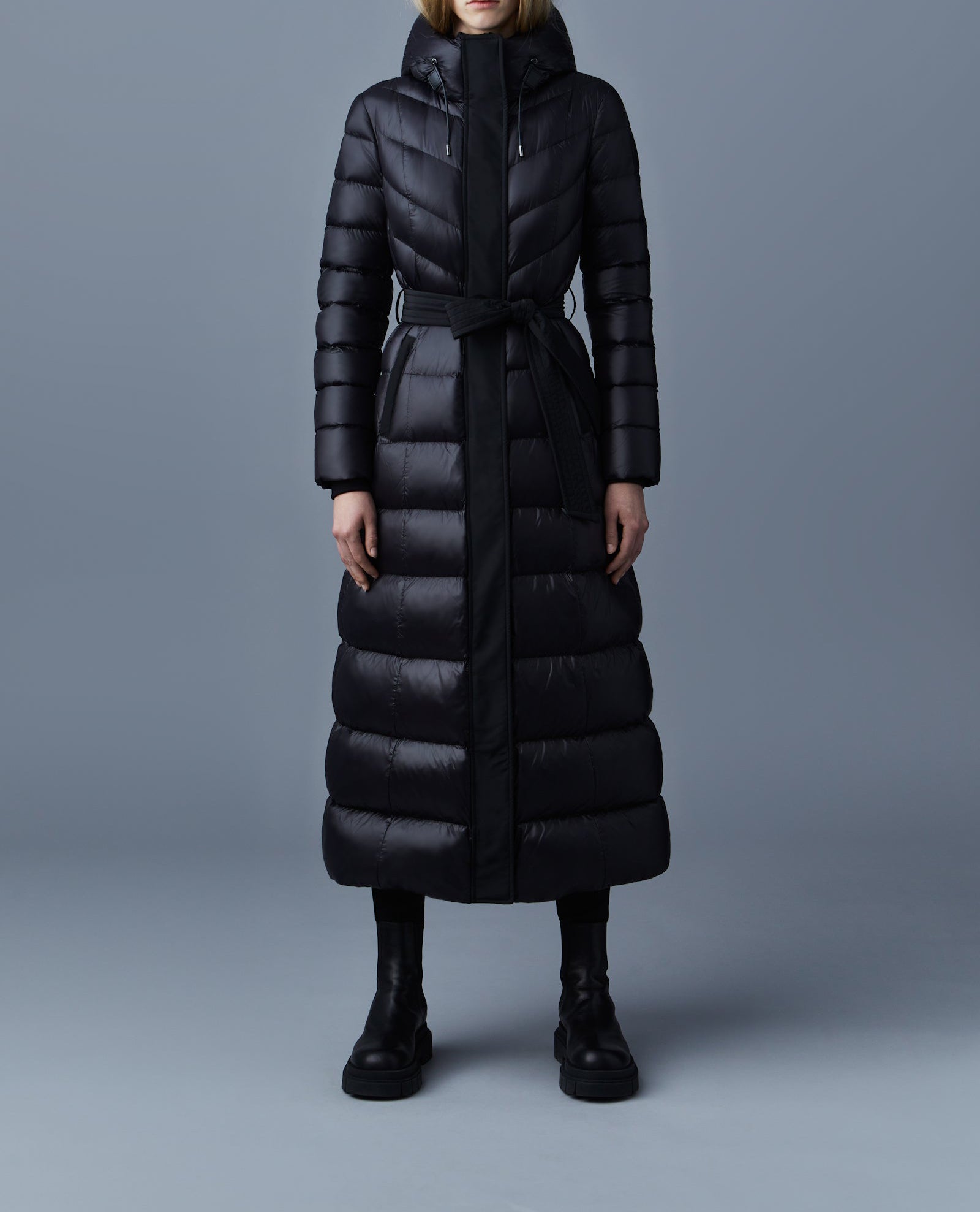 Mackage Calina Lustrous Light Down Maxi Coat Black