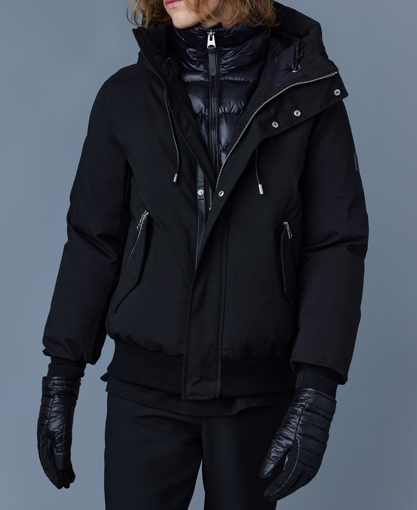 Mackage Dixon 2-In-1 Nordic Tech Down Bomber Black