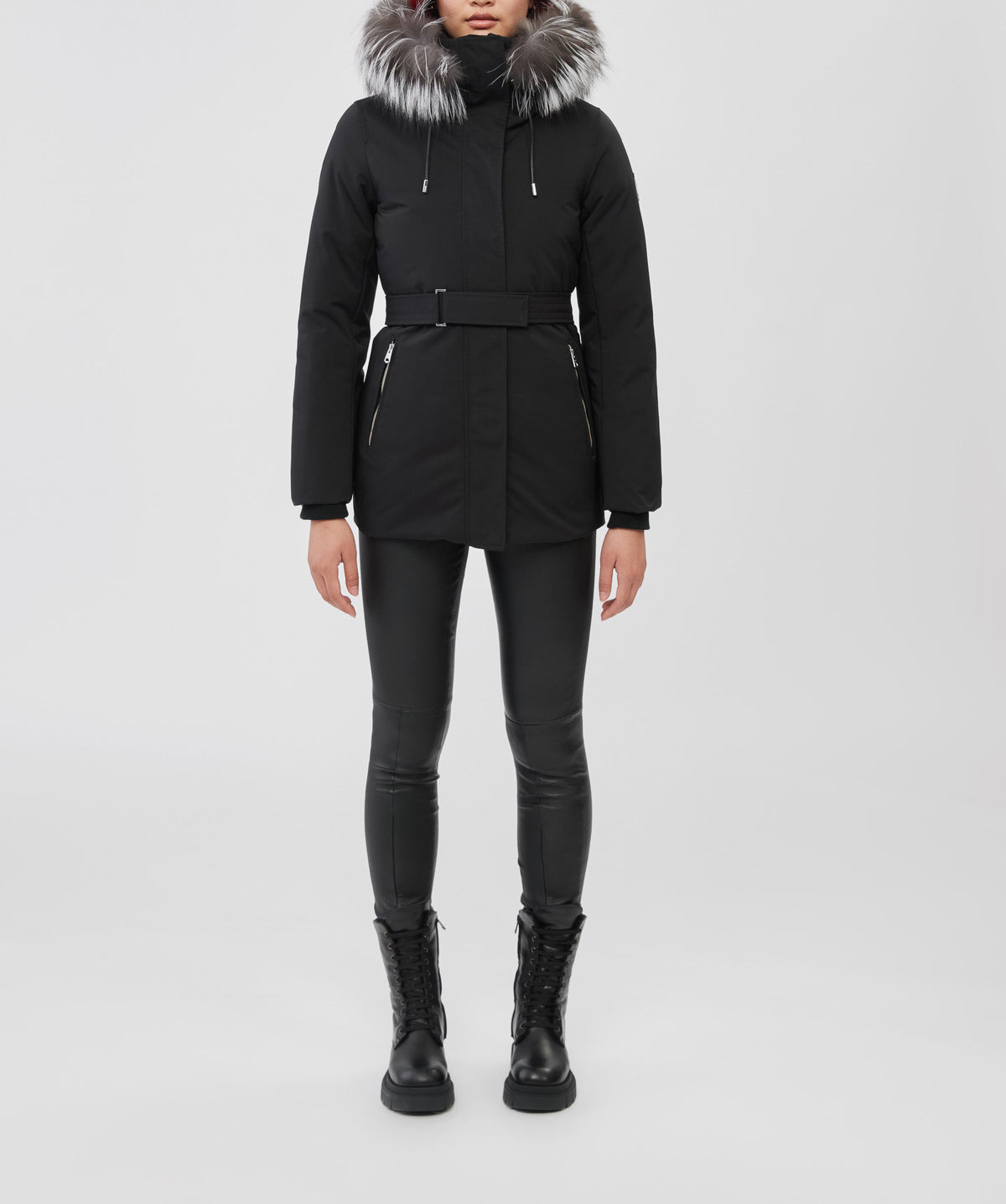 Mackage Jeni 2-In-1 Down Parka With Silver Fox Fur Black