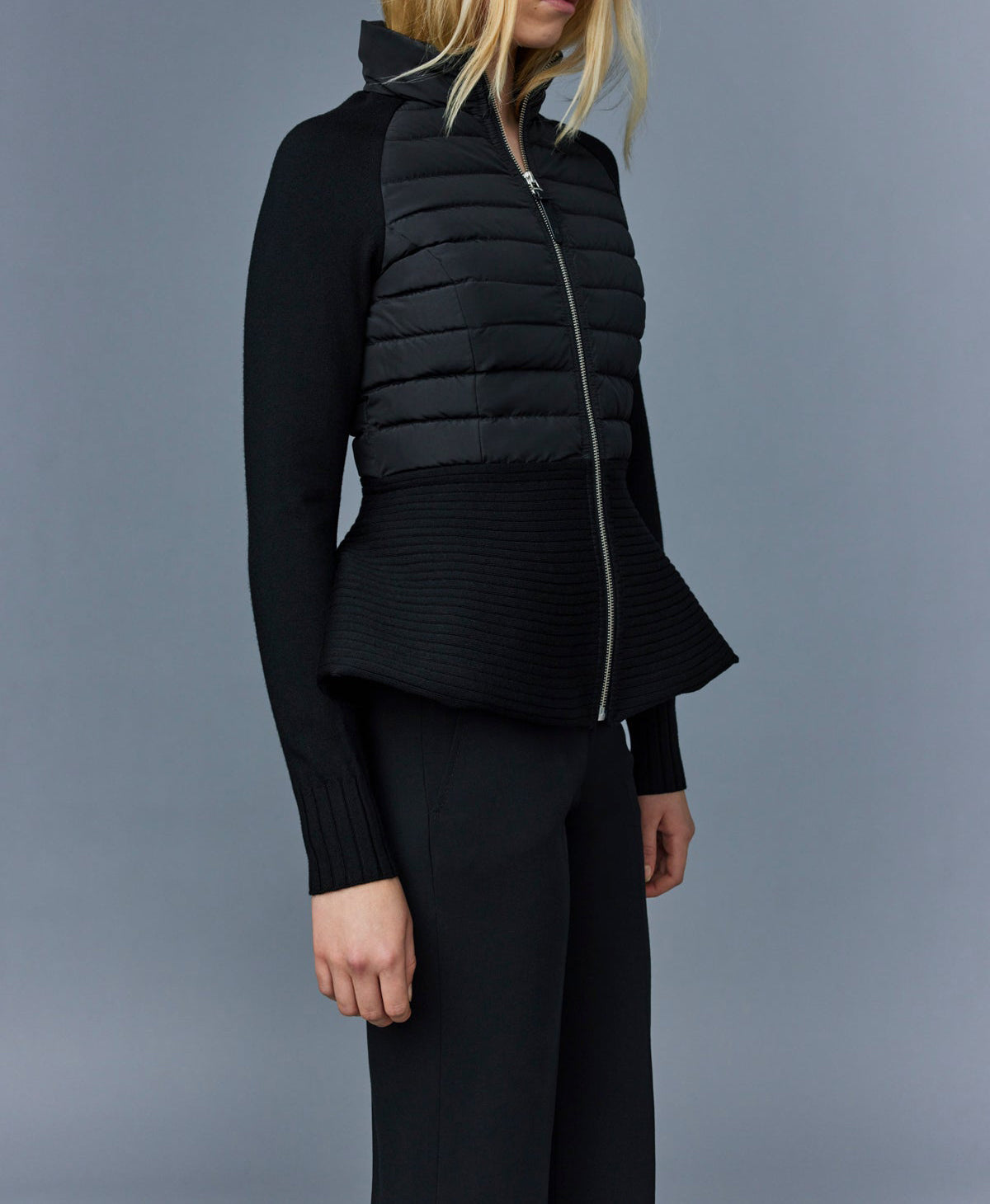 Mackage Joy Recycled Hybrid Cardigan Black