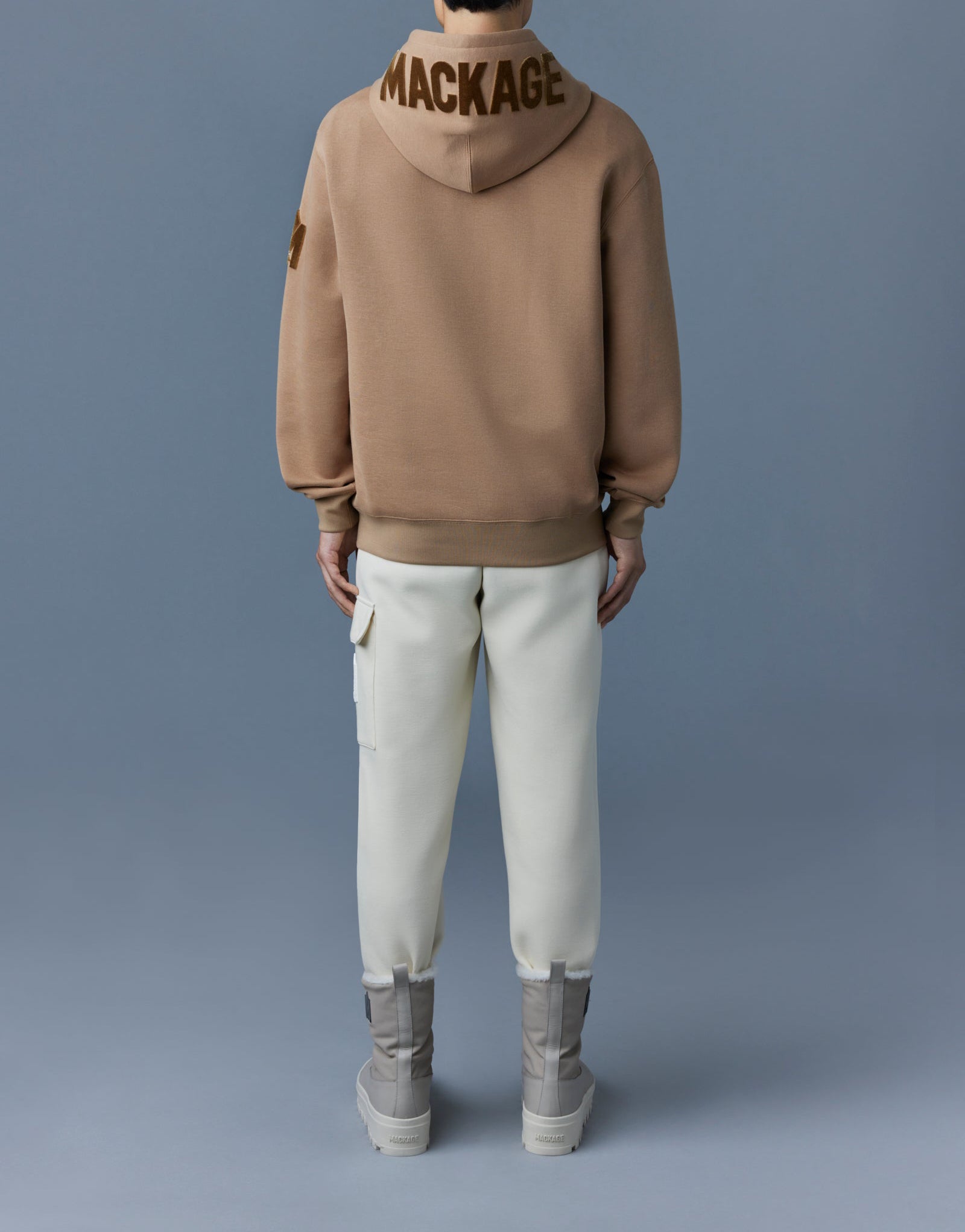 Mackage Krys Hoodie With Velvet Embroidery Camel