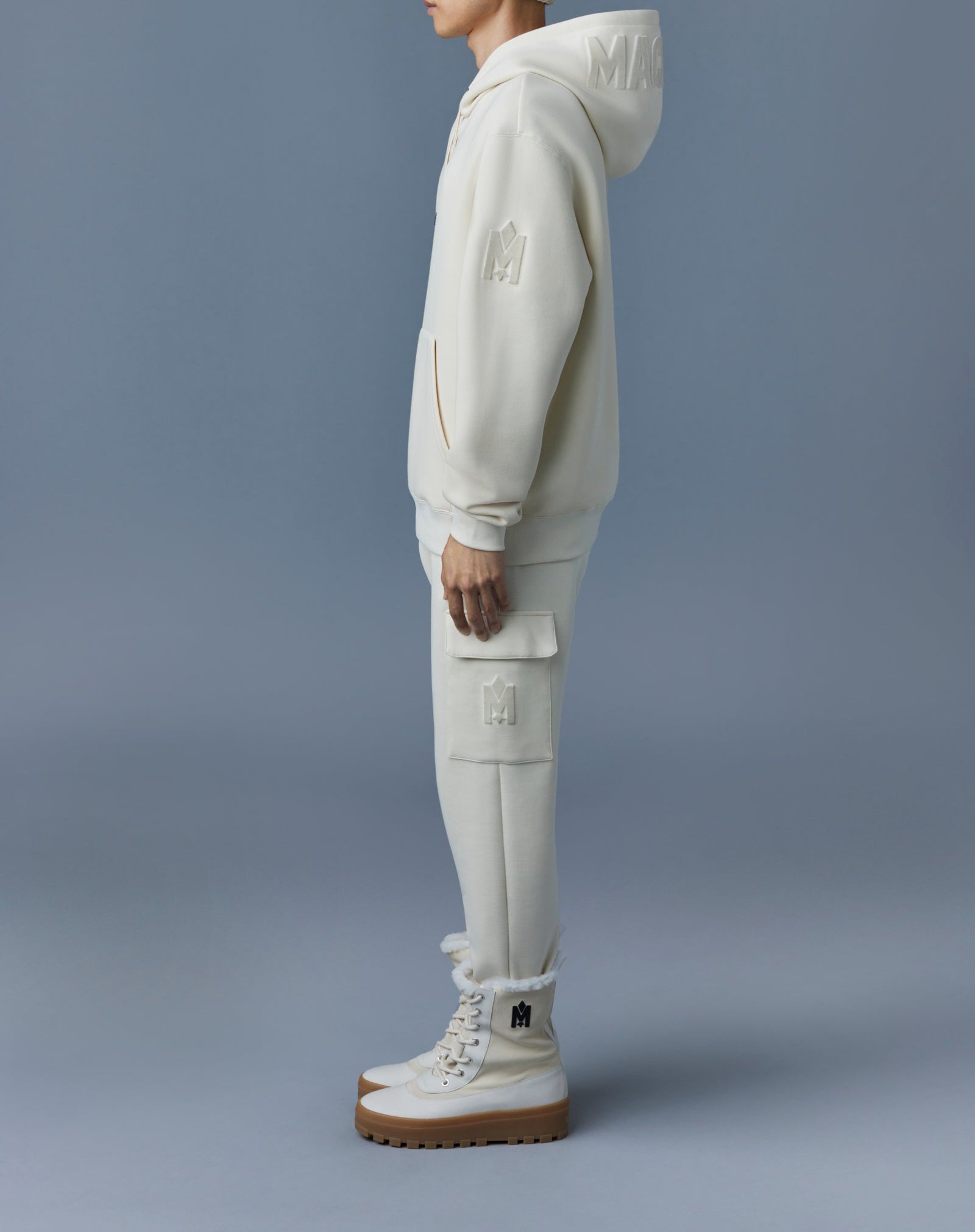 Mackage Krys Hoodie With Velvet Embroidery Cream