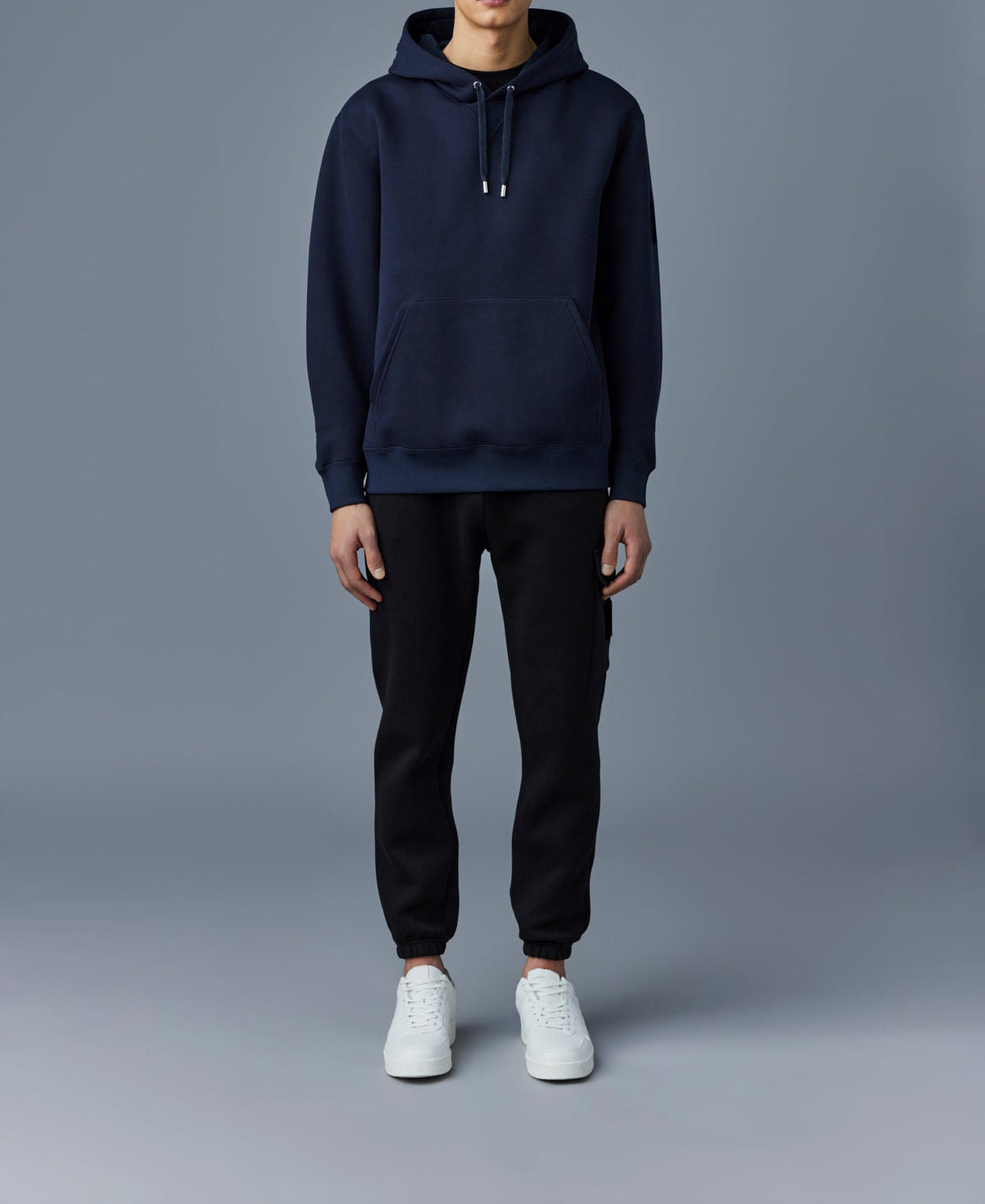 Mackage Krys Hoodie With Velvet Embroidery Navy