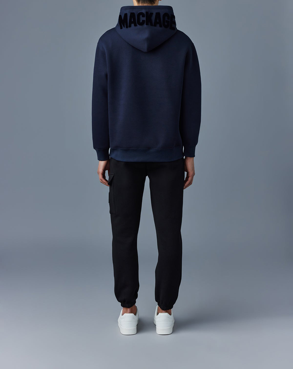 Mackage Krys Hoodie With Velvet Embroidery Navy