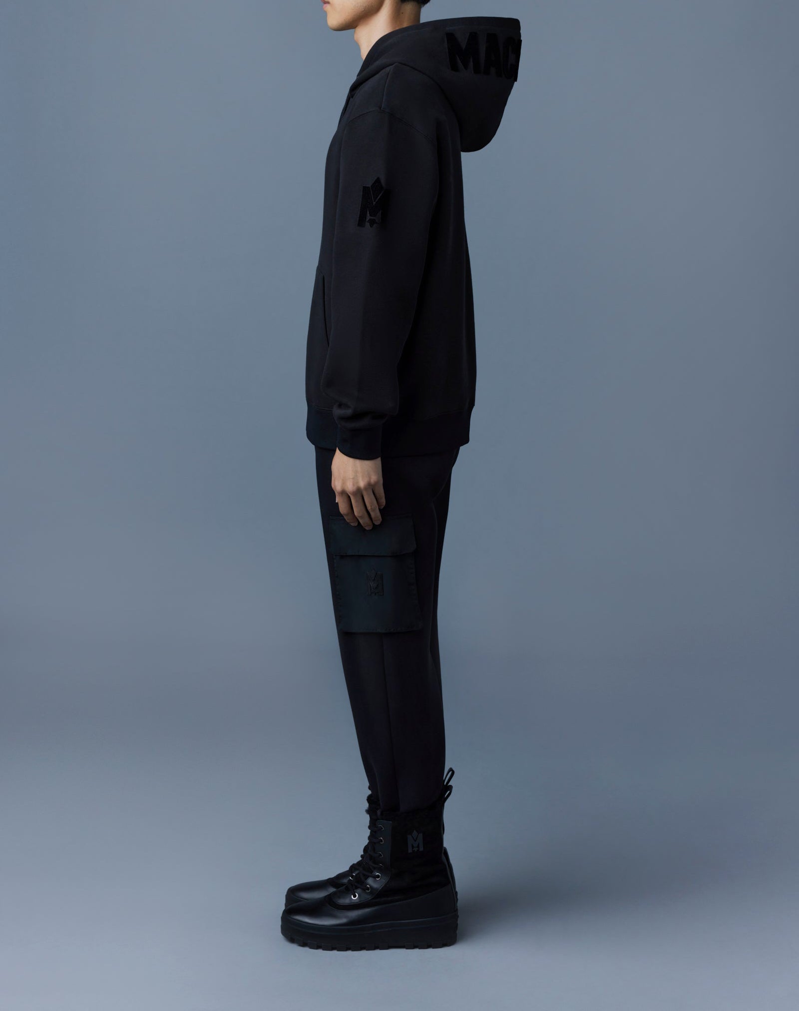Mackage Krys Hoodie With Velvet Embroidery Black