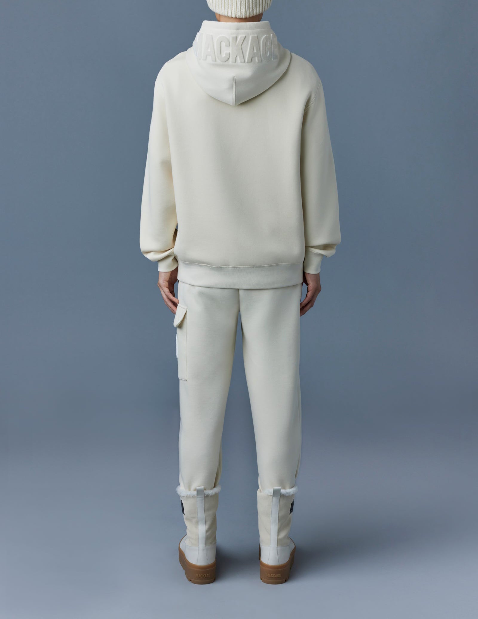 Mackage Krys Hoodie With Velvet Embroidery Cream