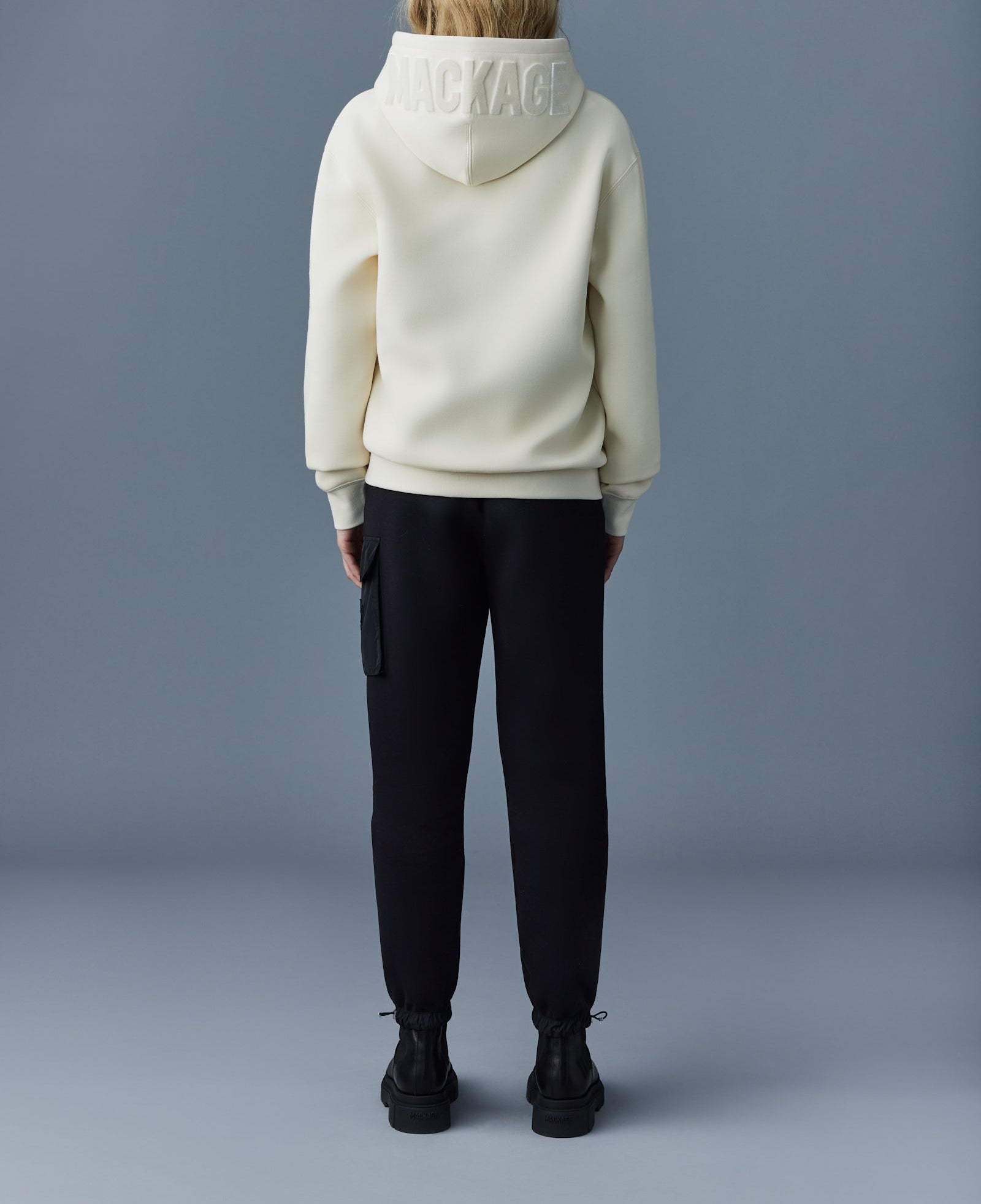 Mackage Krys Hoodie With Velvet Embroidery Cream