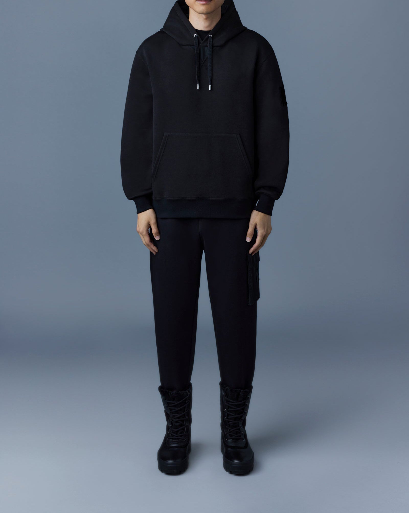 Mackage Krys Hoodie With Velvet Embroidery Black