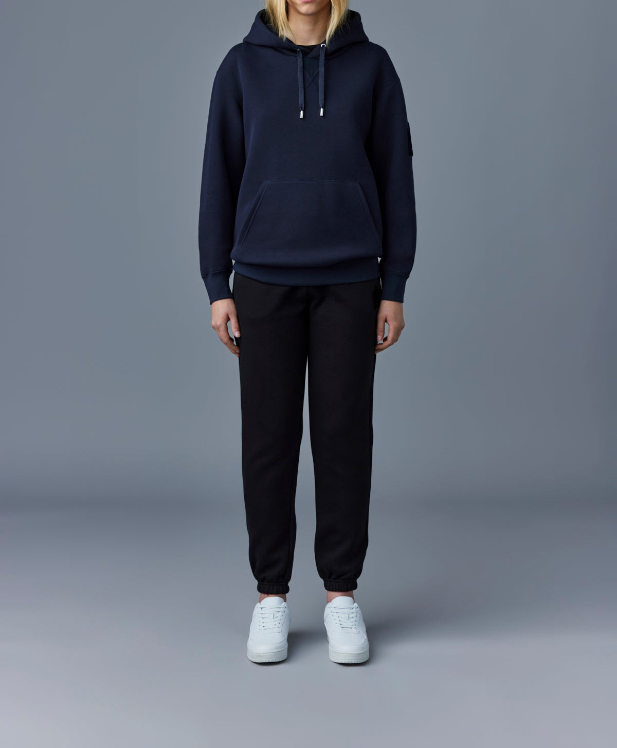 Mackage Krys Hoodie With Velvet Embroidery Navy