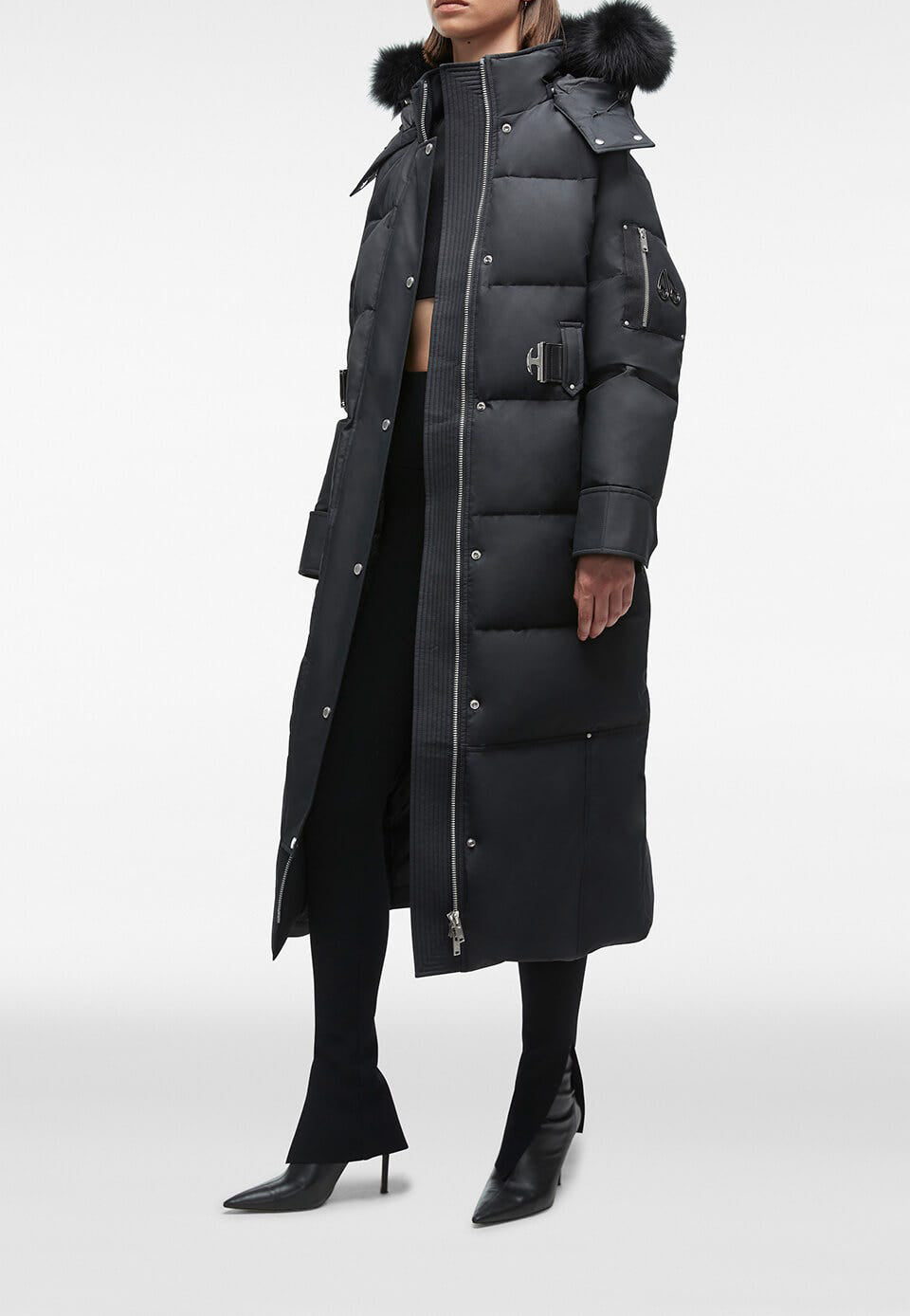 Moose Knuckles Ladies Cloud Long Parka Fur Black