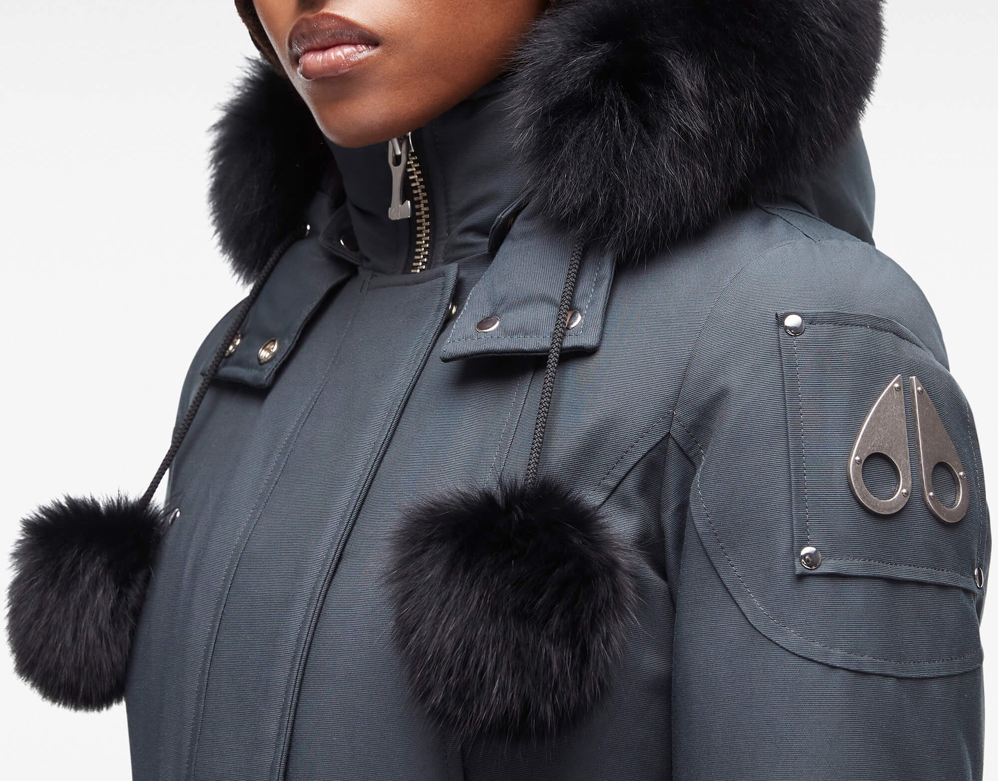 Moose Knuckles Ladies Original Stirling Parka Fur Granite
