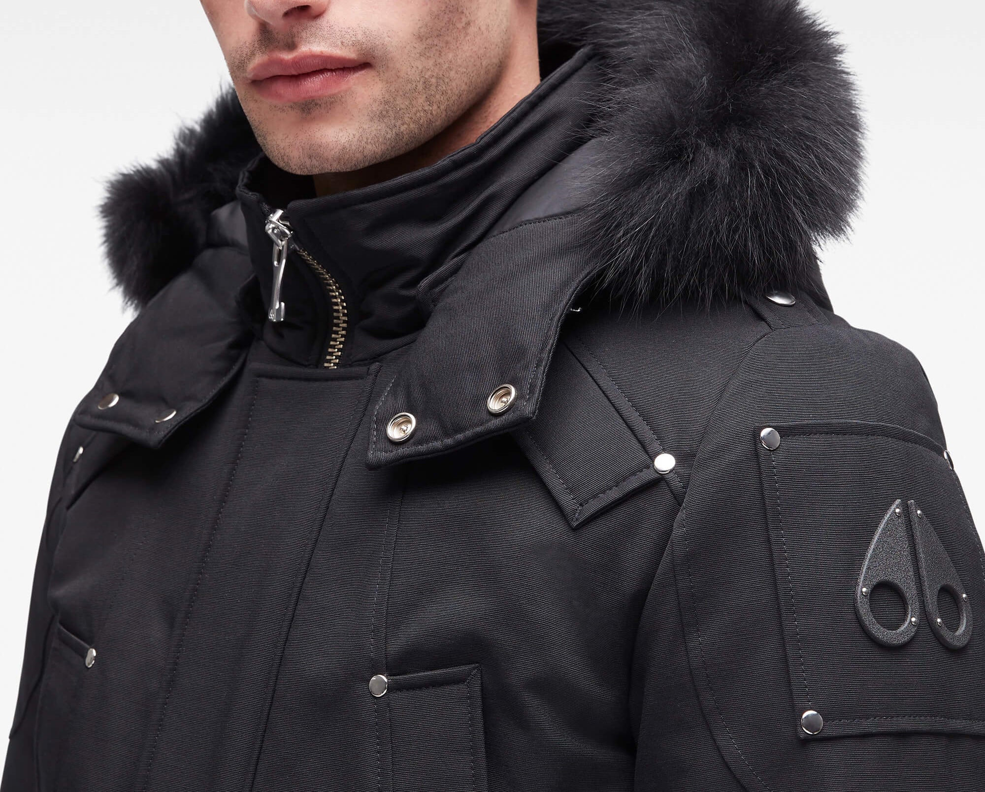 Moose Knuckles Men's Stirling Fur Parka Black