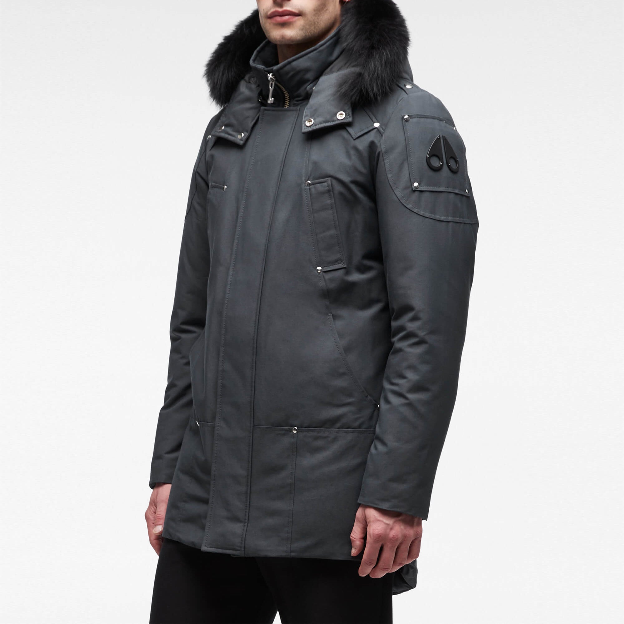 Moose Knuckles Men's Original Stirling Parka Fur Granite