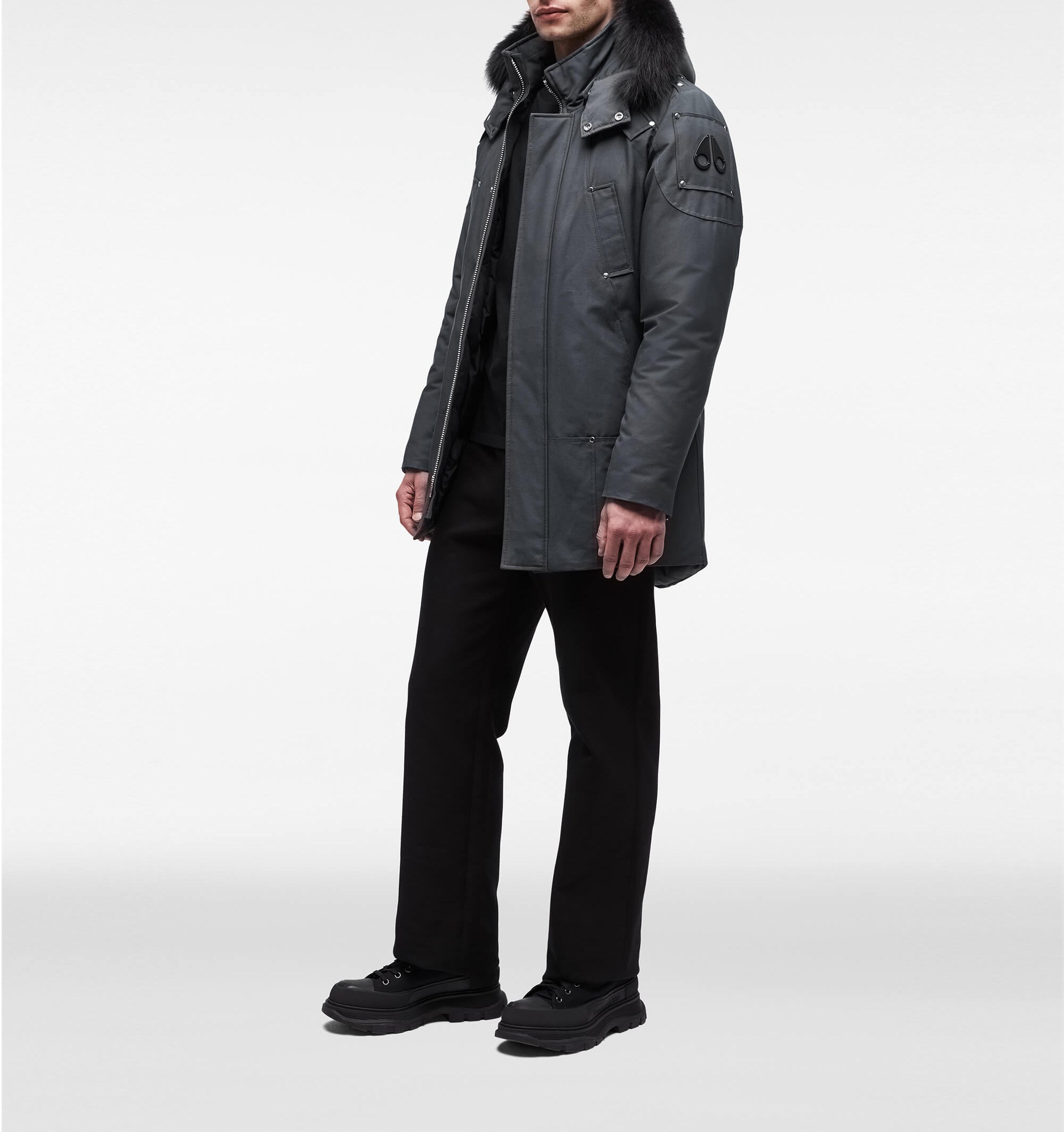 Moose Knuckles Men's Original Stirling Parka Fur Granite