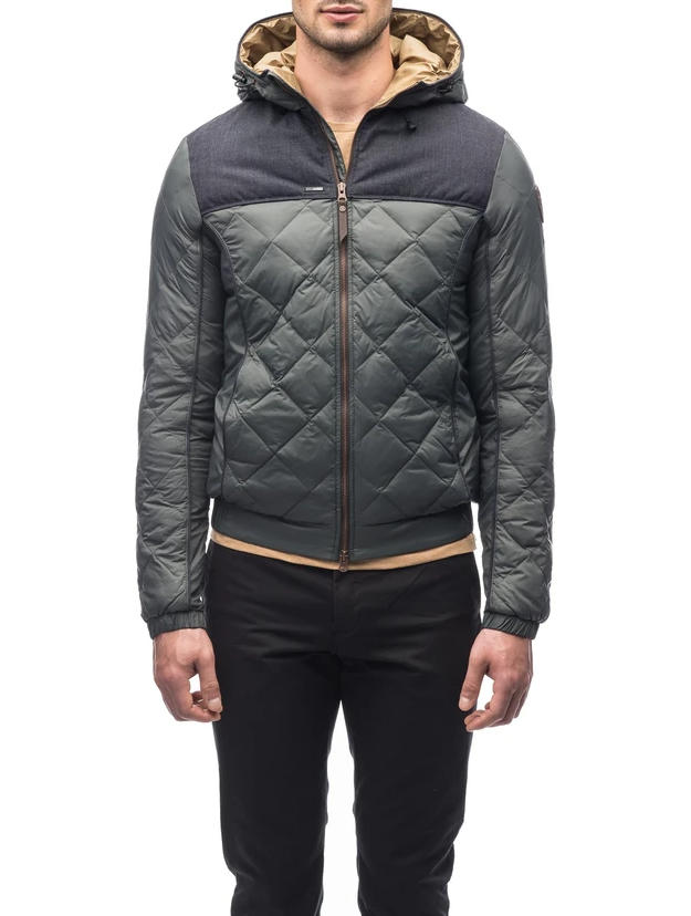Nobis Elroy Men's Quilted Hooded Jacket Foggy Blue/Navy