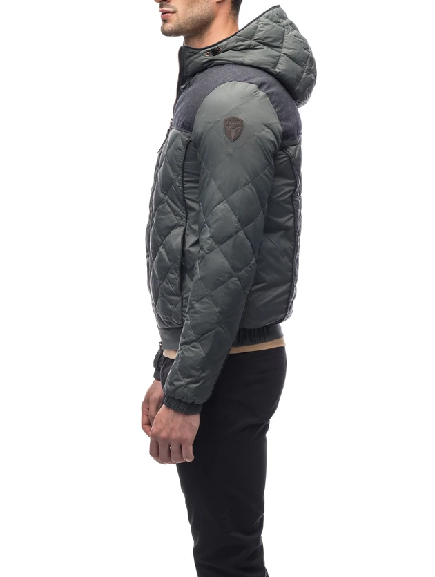 Nobis Elroy Men's Quilted Hooded Jacket Foggy Blue/Navy
