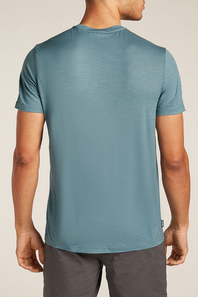 Icebreaker Men's Merino 150 Tech Lite Short Sleeve T-Shirt Polar Paddle Blue Ash