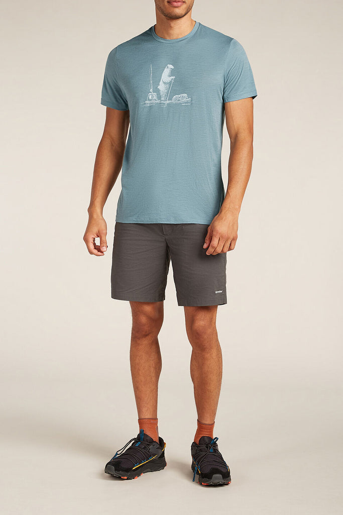 Icebreaker Men's Merino 150 Tech Lite Short Sleeve T-Shirt Polar Paddle Blue Ash