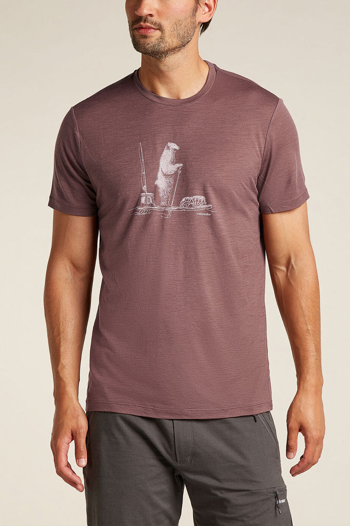 Icebreaker Men's Merino 150 Tech Lite Short Sleeve T-Shirt Polar Paddle Carob
