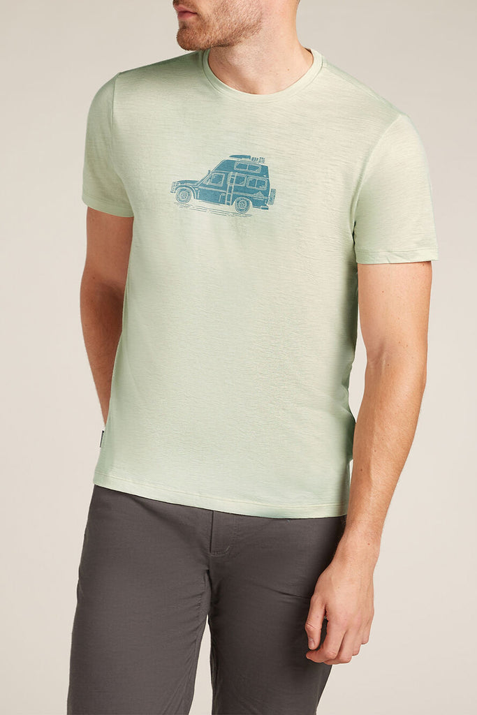 Icebreaker Men's Merino 150 Tech Lite Short Sleeve T-Shirt Cosy Camper Ashen