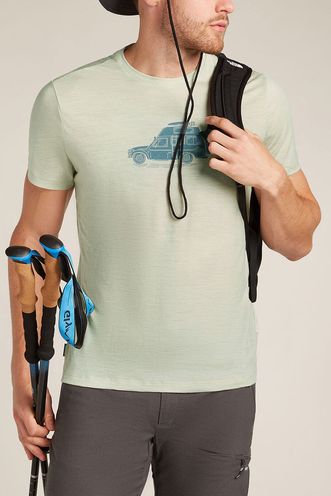 Icebreaker Men's Merino 150 Tech Lite Short Sleeve T-Shirt Cosy Camper Ashen