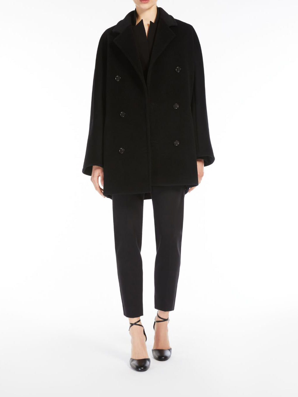 Max Mara 101801 Short Coat Black