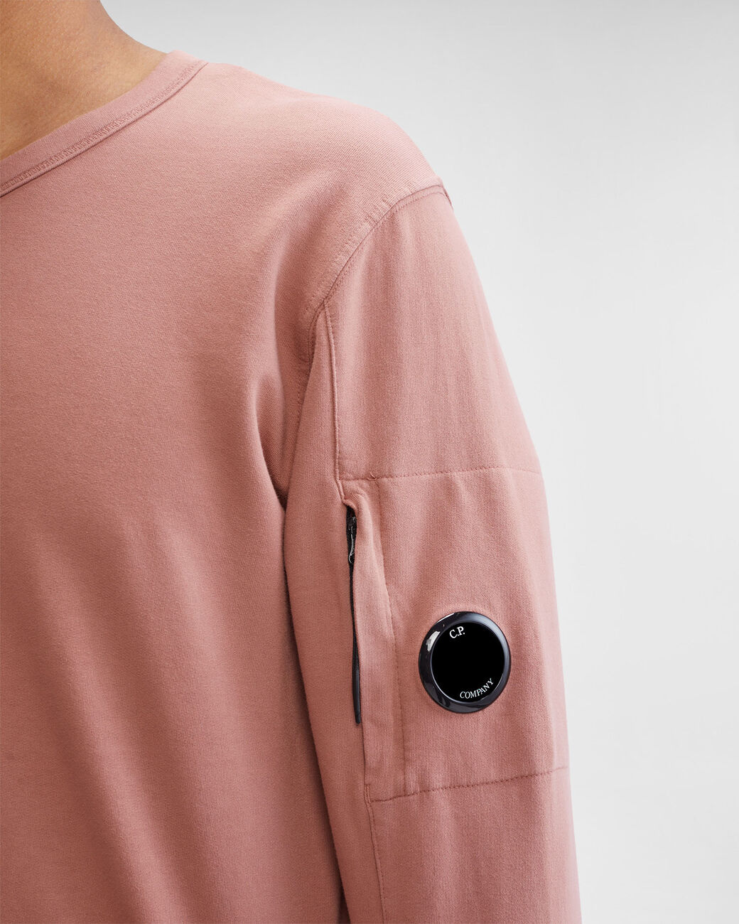 CP Company Light Fleece Garment Dyed Sweatshirt Pink