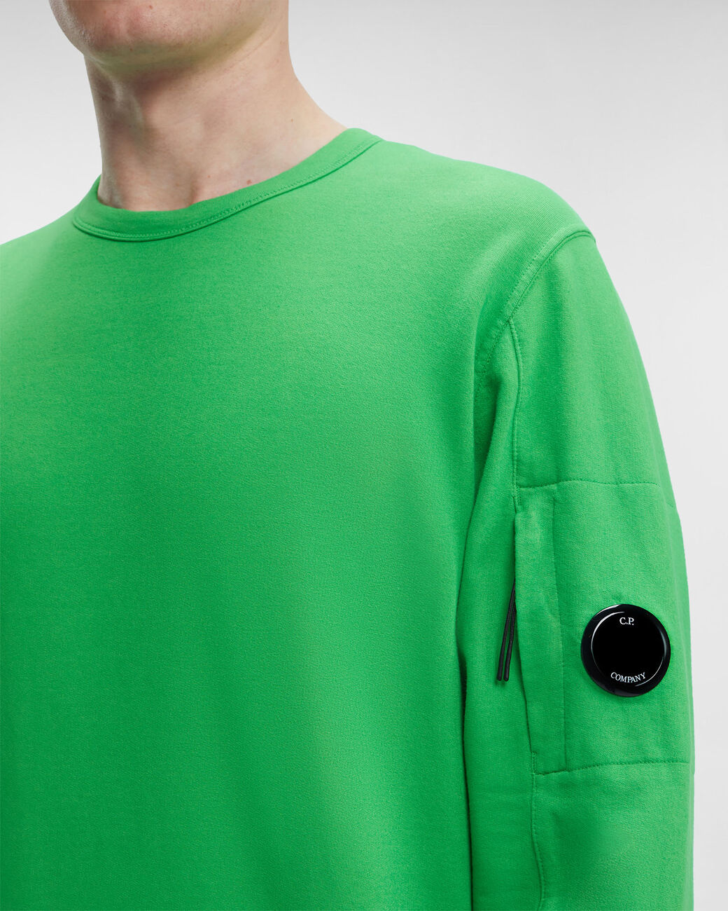 CP Company Light Fleece Garment Dyed Sweatshirt Green